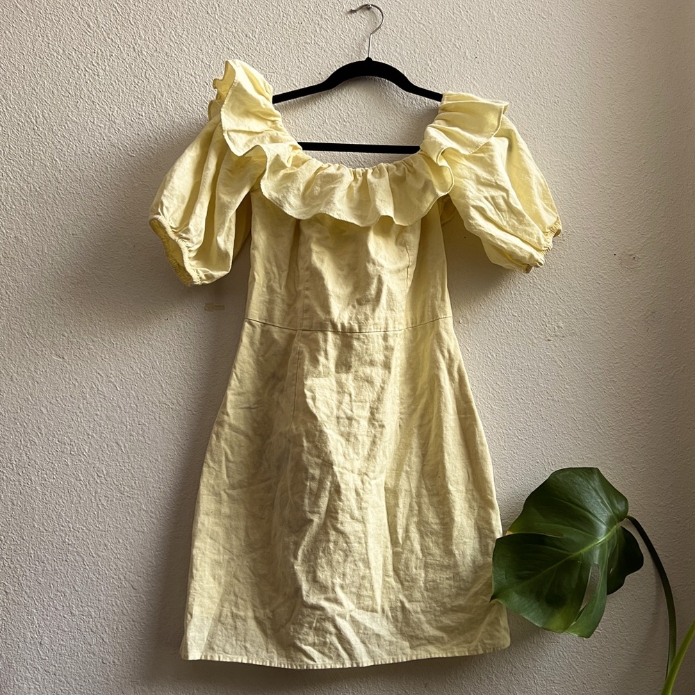 H&M  |  sunny yellow linen dress ~ *discounted for flaw*